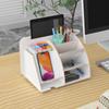 Caja de Almacenamiento con Portalápices de Madera, Gran Capacidad, Nórdica Creativa y Elegante, Caja de Almacenamiento de Escritorio de Oficina con Múltiples Compartimentos, En Stock