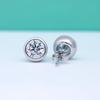 Aretes Redondos de Diamante Moissanita de Plata Esterlina S925 para Mujer, Aretes de Burbuja de Diseño Nicho con Diamantes, Aretes Geométricos