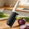 Cuchillo de cocina con recubrimiento de titanio, rebanador de cebolla multifuncional, rallador de cebolla, picador de cebolla, utensilio de cocina