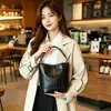 Bolsa feminina de couro genuíno 2026 nova bolsa de balde, bolsa de ombro, axila e transversal versátil de alta qualidade para mulheres