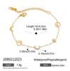 Jingqiao Design Europeu e Americano Ouro 18K Aço Inoxidável Diamante Lua Estrela Borla Pingente Pulseira Pulseira Transfronteiriça
