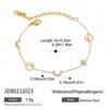 Elegante e Discreto Estilo Clássico Pulseira de Aço Inoxidável Dourado 18K com Pedra Pentagrama, Toque de Luxo Leve de Alta Qualidade, Joia Transfronteiriça com Senso de Design para Mulheres