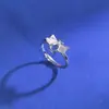 Anel de Prata Esterlina S925 Base para Anel Vaga-lume Anel Vazio Base para Anel Formato Gota 4*6mm Incrustação de Cristal Acessórios DIY Joias para Mãos