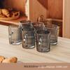 Vaso de Vidrio con Patrón Vertical, Vaso de Agua de Apariencia Elegante para Celebridades de Internet con Asa, Taza de Té para el Hogar, Vaso a Prueba de Explosiones Resistente a Altas Temperaturas, Taza para Leche y Café