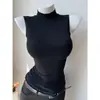 Colete de Manga Curta com Gola Meia-Alta Estilo Alta Inteligência para Mulheres, Roupa de Baixo para Primavera e Outono, Top para Camadas, Corte Justo, Valoriza a Silhueta, Camisa Básica Tendência