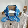 Pañuelo Cuadrado Pequeño de Algodón y Lino Floral Delgado para Primavera y Verano para Mujer, Pañuelo de Seda Estampado Versátil, Pañuelo Decorativo Multifuncional para la Cabeza y Lazo para el Cabello
