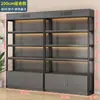 Armário de exposição com prateleiras multi-camadas para armazenamento de cosméticos, armário de exposição aço-madeira, armário de exposição para conveniência, armazenamento de tabaco e álcool, vitrine de exposição para supermercado