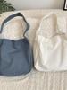 Y33 Bolsa de lona grande capacidade 16AN de cor sólida Bolsa de ombro de grande capacidade Bolsa de compras para deslocamento Bolsa casual feminina