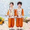 Trajes Tradicionais Chineses Estilo Tang para Meninos e Meninas, Trajes de Performance para Jardim de Infância, Novos Trajes de Performance de Coro Estilo Chinês, Hanfu para Recitação de Poesia Tang