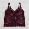 Nova Coleção de Outono Sutiã Camisola de Veludo Francês com Renda e Bojos Internos para Mulheres com Costas Bonitas e Copas Fixas