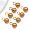 1 Cadena de Cola Redonda Sólida con Colgante de Cuenta de Acero Inoxidable Chapado al Vacío Dorado Plateado Colgante Accesorios para Joyería DIY