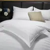 Juego de Cama de Cuatro Piezas Estilo Hotel para Casas de Huéspedes, Juego de Tres Piezas de Sábana Blanca y Funda Nórdica, Lino, Ropa de Cama para Hospital