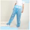 Pantalones de lluvia desechables con cobertura para los pies, sellados, largos, engrosados, portátiles para exteriores, impermeable para rafting, pantalones impermeables para niños, niños y niñas