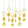 Sinos de Vento para Jardim Externo Série de Animais para Jardim Medusa Dourada Golfinho Pingente de Cristal Pegador de Sol Suprimento Transfronteiriço