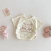 Camiseta con lazo para niña, novedad de verano 2025, top con cordón de dibujos animados para bebé, moda infantil, tirantes vaqueros