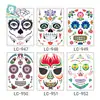 Pegatinas de Tatuaje Impermeables de Halloween, Pegatinas de Rostro de Muerte para Mascarada, Pegatinas de Tatuaje al por Mayor para Suministro Transfronterizo