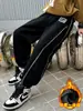 Z1078 Invierno para Niños Niños Tempranos Mono de Terciopelo Pantalones Casuales Niños Grandes Forrados de Polar Espesos Modernos Pantalones Dulces