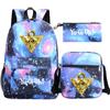 Kit novo de 3 peças de jogo de anime rei para Meninos Meninas crianças mochila escolar mochila de viagem Bolsa de Ombro Estojo