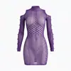 Seducción Nocturna Hueco Transparente Perla Cuello Semi Alto Body de Malla Lencería Coqueta Sin Quitar Lencería Erótica 9079