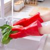 Guantes para lavar platos con forro de felpa, engrosados, cálidos, extendidos, para hombre y mujer, de cocina doméstica, de goma duradera, látex, cuero, guantes para lavar ropa