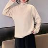 Camiseta Térmica Infantil para Otoño e Invierno, Top Versátil con Estampado de Letras de Terciopelo Alemán, Ropa Infantil de Manga Larga con Cuello Semi Alto para Niños y Niñas, Ropa Interior Cálida