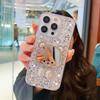 Espejo de Oso de Dibujos Animados con Lazo para Samsung S25ultra Gota de Pegamento S23Plus Brillo Cubierta Protectora Todo Incluido