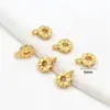 Contas Cilíndricas de Zircônia Banhadas a Ouro 14K que Preservam a Cor, Contas Roda, Contas Espaçadoras com Argolas para Pendurar, Fechos de Pingente de Três Vias, Acessórios para Joias DIY C44