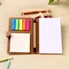 Blocos de Notas Personalizados com Capas de Papel Kraft, Logo Impressível, Blocos Adesivos Combinados com Caneta, Blocos Adesivos Promocionais, Notas Criativas