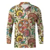 Camisa Masculina Europeia e Americana Transfronteiriça Nova Primavera e Outono Estilo Palácio Impressão Digital 3D Tendência Manga Longa