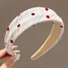 Diadema vintage de lunares plisada de ala ancha para mujer, casual y única, con un toque de alta gama, diadema versátil que hace que la cabeza se vea más alta y el rostro parezca más pequeño