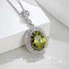 Colgante de collar con circonita de color intenso transfronterizo entre Europa y Estados Unidos, joyería de diamantes micro llenos de corindón rojo de alta calidad de industria pesada de moda