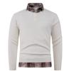 2025 Nuevo Estilo Otoño e Invierno Amazon Suéter Falso de Dos Piezas con Cuello de Camisa para Hombre, Tejido Suelto, Manga Larga de Moda