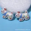 Lindo estilo coreano a cuadros resina cachorro diy gel de crema accesorios para el cabello parche para bolsa llavero material accesorios