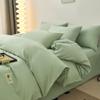 Conjunto de Roupa de Cama de Algodão para Dormitório de Quatro Peças, Conjunto Simples de Algodão Puro de Três Peças, Estilo de Lençol Festivo de Cor Sólida, Minimalista Moderno