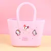 Monedero de Silicona para Niños Mini Agujero Bolso de Mano Bolsa de Almacenamiento para la Playa Color Macarrón DIY