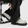 Zapatos Derby de hombre de caña baja, talla grande, con cordones, zapatos de plataforma que aumentan la altura, estilo británico, zapatos de cuero desgastado