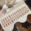Série CFUnhas Vestíveis de Comprimento Médio com Glitter Colorido, Gentil, Desejo Puro, Meninas do Cotidiano, Doce e Cool, Desejo Puro, Manicure Pré-fabricada