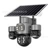 Monitor Inalámbrico para el Hogar 4G con Energía Solar, Cámara con Tres Lentes 360 Grados, Tres Pantallas, Tres Pan-Tilt, Zoom Óptico 10X