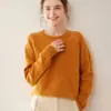 Tejido de Cachemira para Mujer Nuevo Cuello Redondo Holgado con Aspecto Adelgazante Cubre la Carne Tejido de Punto de Cachemira Top Otoño e Invierno Agradable a la Piel y Cálido