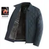 Chaqueta Gruesa Forrada de Polar Otoño e Invierno para Papá, Chaqueta de Cuello Revuelto Casual de Negocios para Hombre, Ropa de Oficial para Hombres de Mediana Edad y Mayores