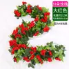 Rosa Artificial Flor Falsa Guirlanda Pendurada na Parede Enrolada em Tubos de Água de Ar Condicionado para Bloquear e Decorar Teto da Sala de Estar Plantas de Plástico
