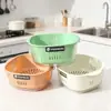 Nueva Cesta Drenante de Doble Capa para Cocina del Hogar, Cesta para Lavar Verduras, Cesta para Frutas, Juego Drenante Transparente de Doble Capa para Lavar Verduras de Mascotas con Colador