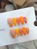 Nai Zi Puro Feito à Mão Reutilizável Estilo Europeu e Americano B300 Laranja Vibrante Folha de Bordo Gradiente Suave Flores Pintadas à Mão