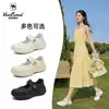 Sapatos Western Camel Femininos com Velcro, Boca Rasa, Novo Modelo 2026, Sapatos Casuais Respiráveis, Leves, Sola Macia, Sapatos Mary Jane
