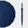 Paraguas Antitormenta, Fresco y Sencillo, Color Degradado, Mango Largo, Doble Propósito para Sol y Lluvia, Recubrimiento Negro Minimalista, Protección UV, Paraguas Recto con Mango Curvo