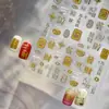 Ins Estilo Chino Festivo Pegatinas para Uñas de Pan de Oro Pegatinas de Gato de la Suerte Lindas Dibujos Animados Dios de la Riqueza Decoraciones para Uñas Accesorios