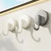 Gancho plano de ventosa, sin rastro, no requiere taladro, alimentado por vacío, gancho adhesivo de fuerte capacidad de carga para cocina, sala de estar, detrás de puertas y paredes del baño