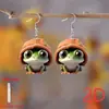 Lindos Pendientes Acrílicos con Diseño de Rana, Creativos y Divertidos, Pendientes Acrílicos Más Vendidos con Diseños Animales 2D Originales