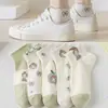 Calcetines Cortos de Mujer Primavera y Verano Delgados de Dibujos Animados Niña Pequeña Calcetines de Tubo Corto Lindos Estudiantes Estilo Coreano Estilo Preppy Calcetines Mujer