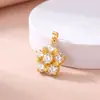 Colar Pulseira Pingente Cruz Colorida Flor DIY Acessórios de Joia Estilo Fresco Luxo Leve Acessórios de Cobre Banhado a Ouro para Mulheres